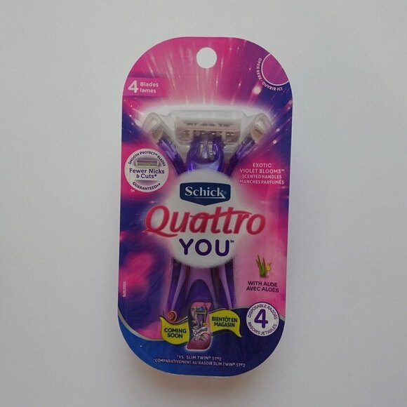 💰3/$25 SCHICK Quattro You 4-Pack Disposable Razors Sealed New - Picture 1 of 5